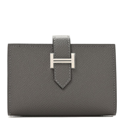 Hermes Epsom Bearn Card Holder Wallet Gris Meyer 1 of 7