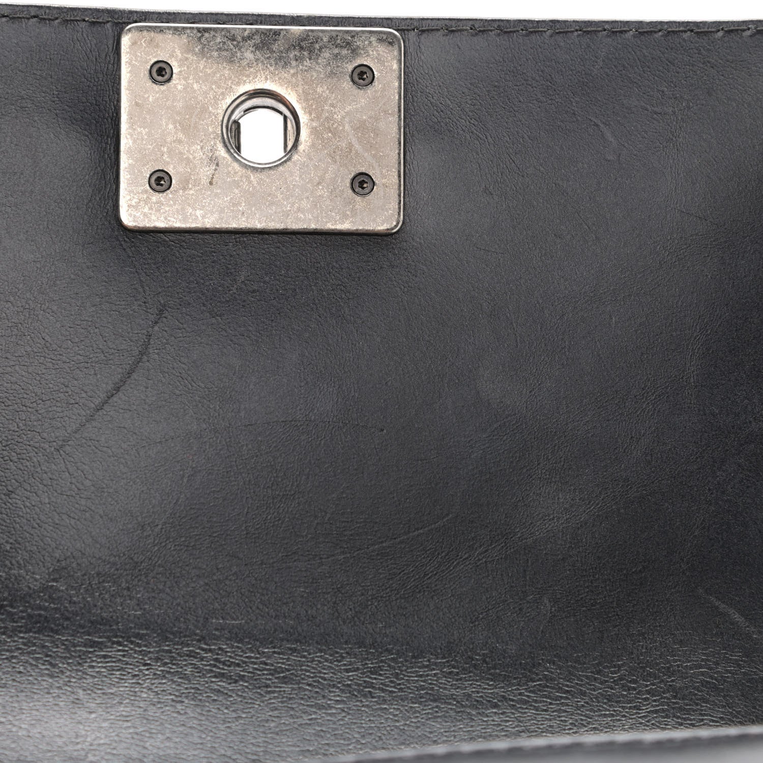 Chanel Shiny Goatskin Quilted Small Boy Top Handle Flap Charcoal 15 of 15