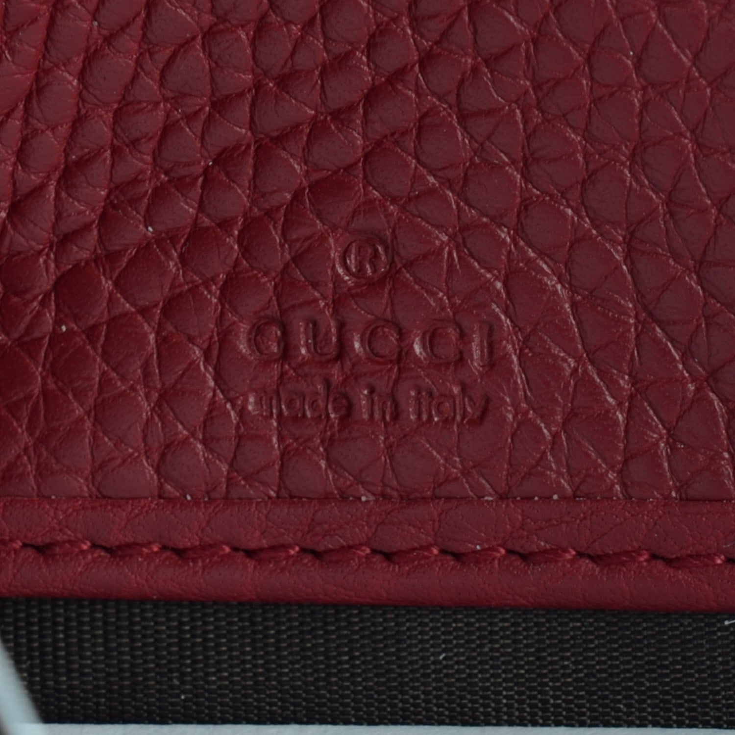 Gucci Pebbled Calfskin Studded Soho Zip Around Wallet Soft Burgundy 7 of 8
