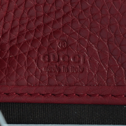Gucci Pebbled Calfskin Studded Soho Zip Around Wallet Soft Burgundy 7 of 8