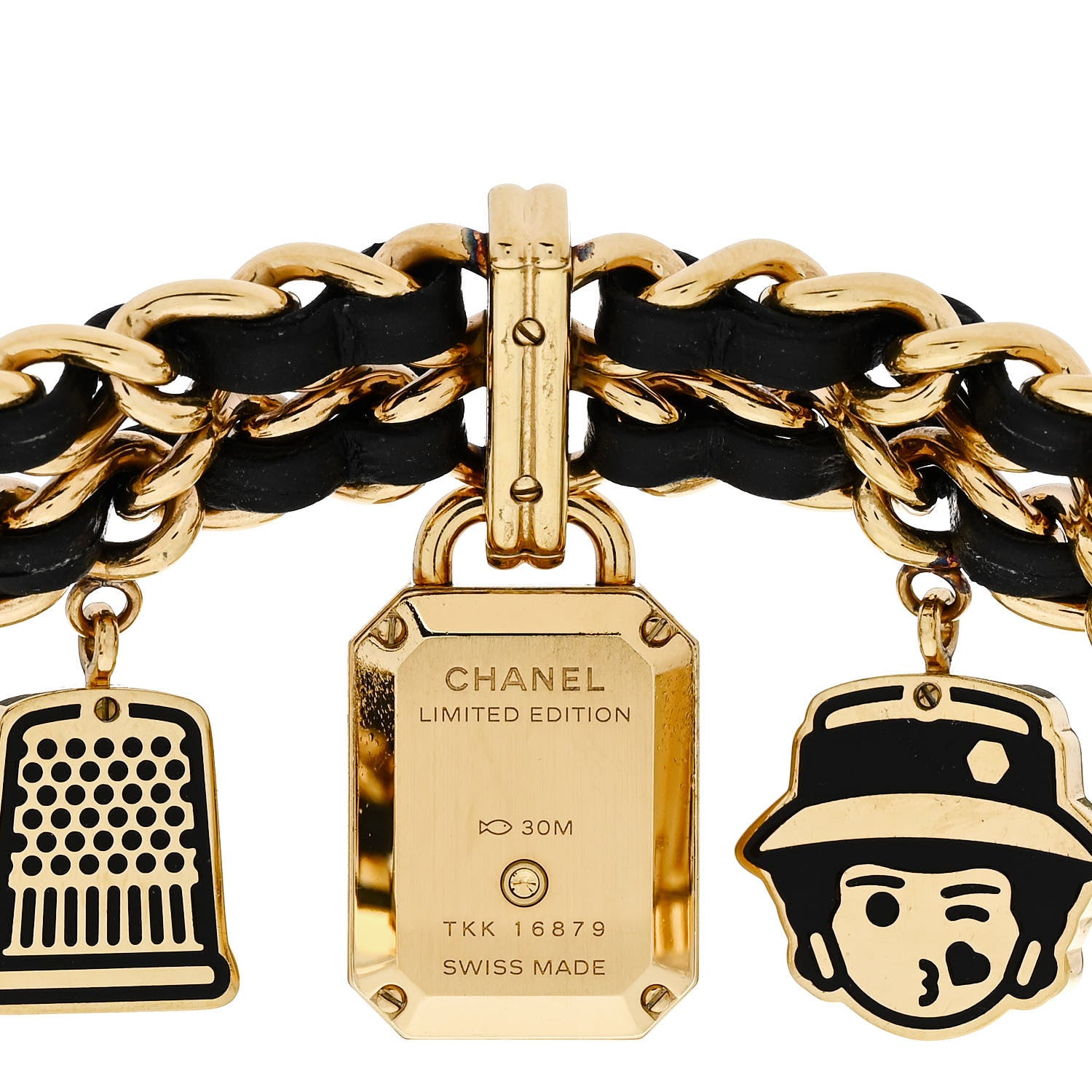 Chanel Stainless Steel Lambskin 20mm Premiere Charm Couture Quartz