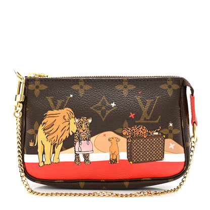 Louis Vuitton Monogram 2018 Christmas Animation Mini Cats Pochette Accessories 1 of 8