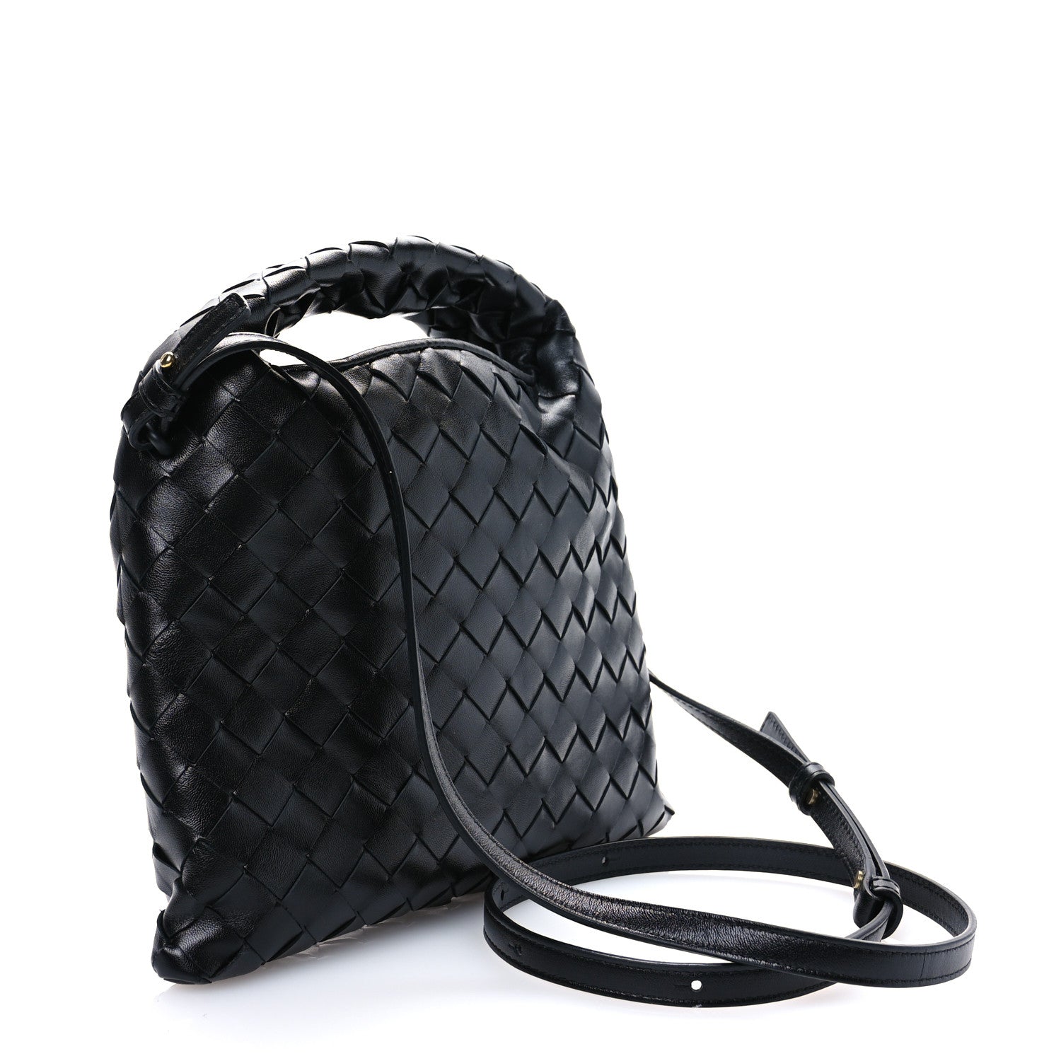 Bottega Veneta Calfskin Intrecciato Mini Hop Black 2 of 10