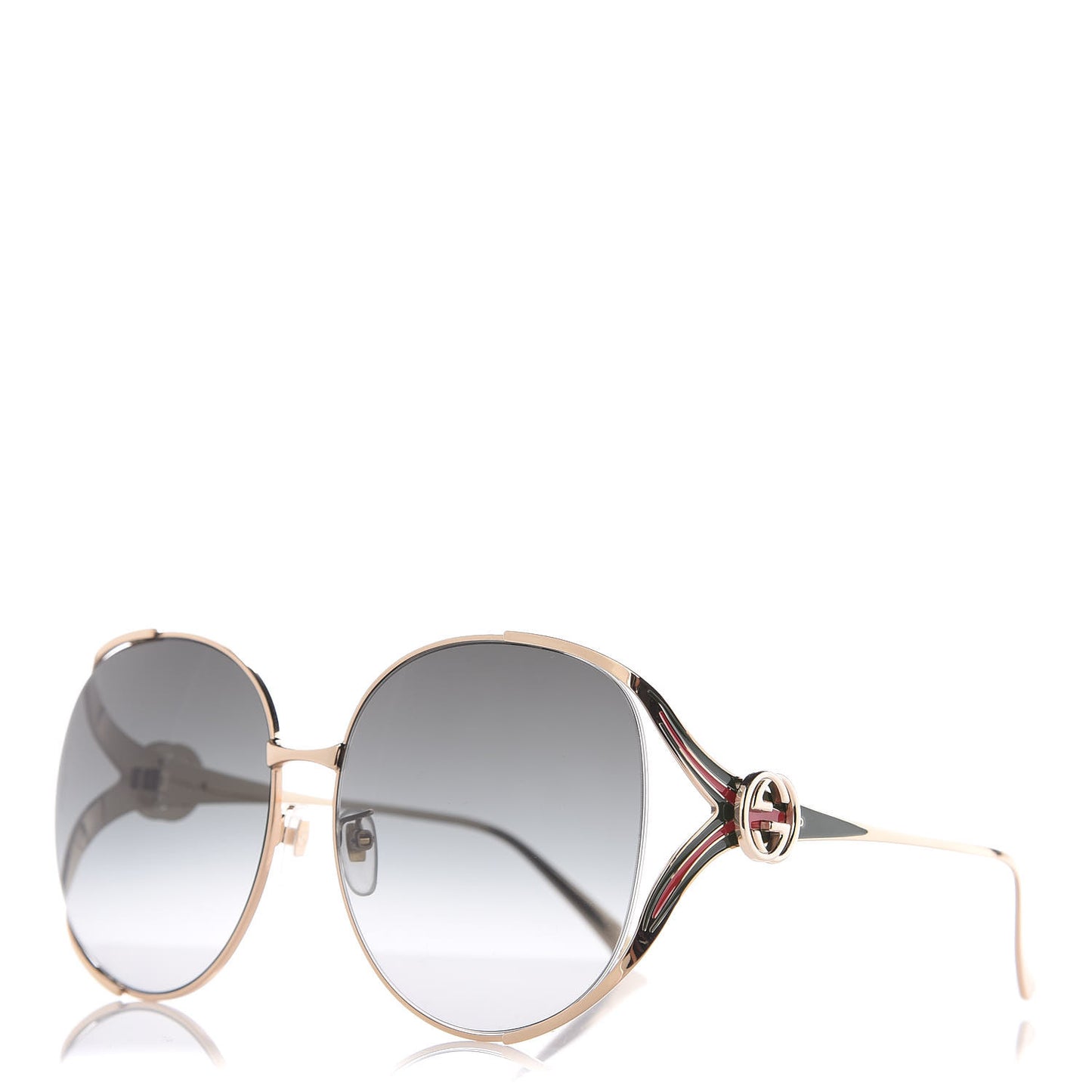 Metal Oversized Round Frame GG0225S Sunglasses Gold