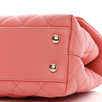 Chanel Caviar Quilted Mini Coco Handle Flap Coral 10 of 10