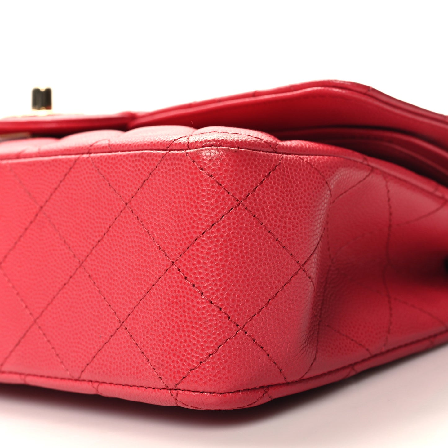 Caviar Quilted Medium Double Flap Dark Pink
