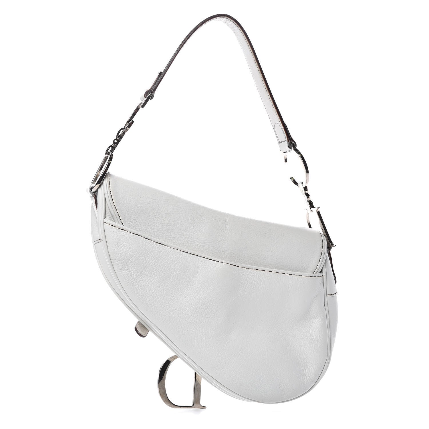 Christian Dior Calfskin Saddle Bag White 3 of 16