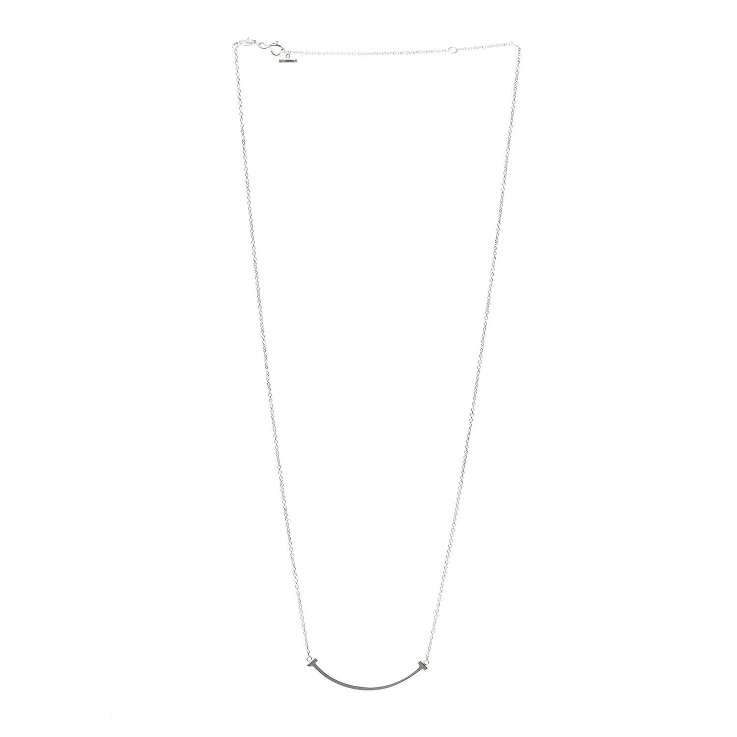 Sterling Silver Small T Smile Pendant Necklace