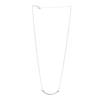Tiffany Sterling Silver Small T Smile Pendant Necklace 3 of 5