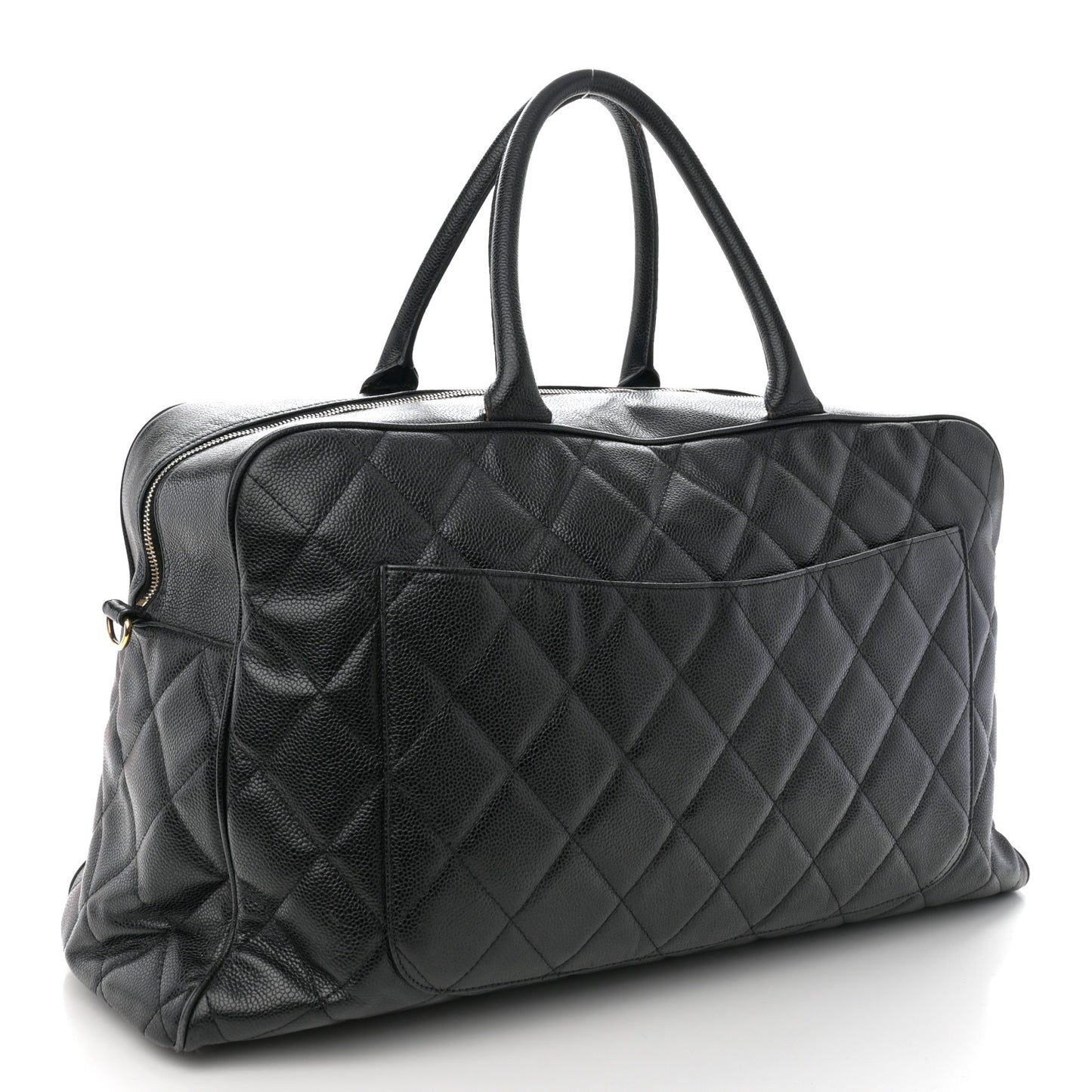 Caviar Quilted Large Bowler Black