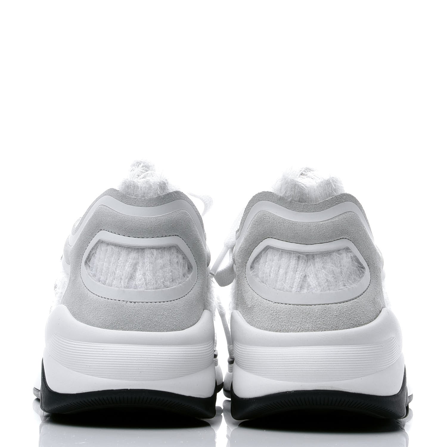 Chanel Wool Suede Calfskin CC Sneakers 36 White 5 of 7
