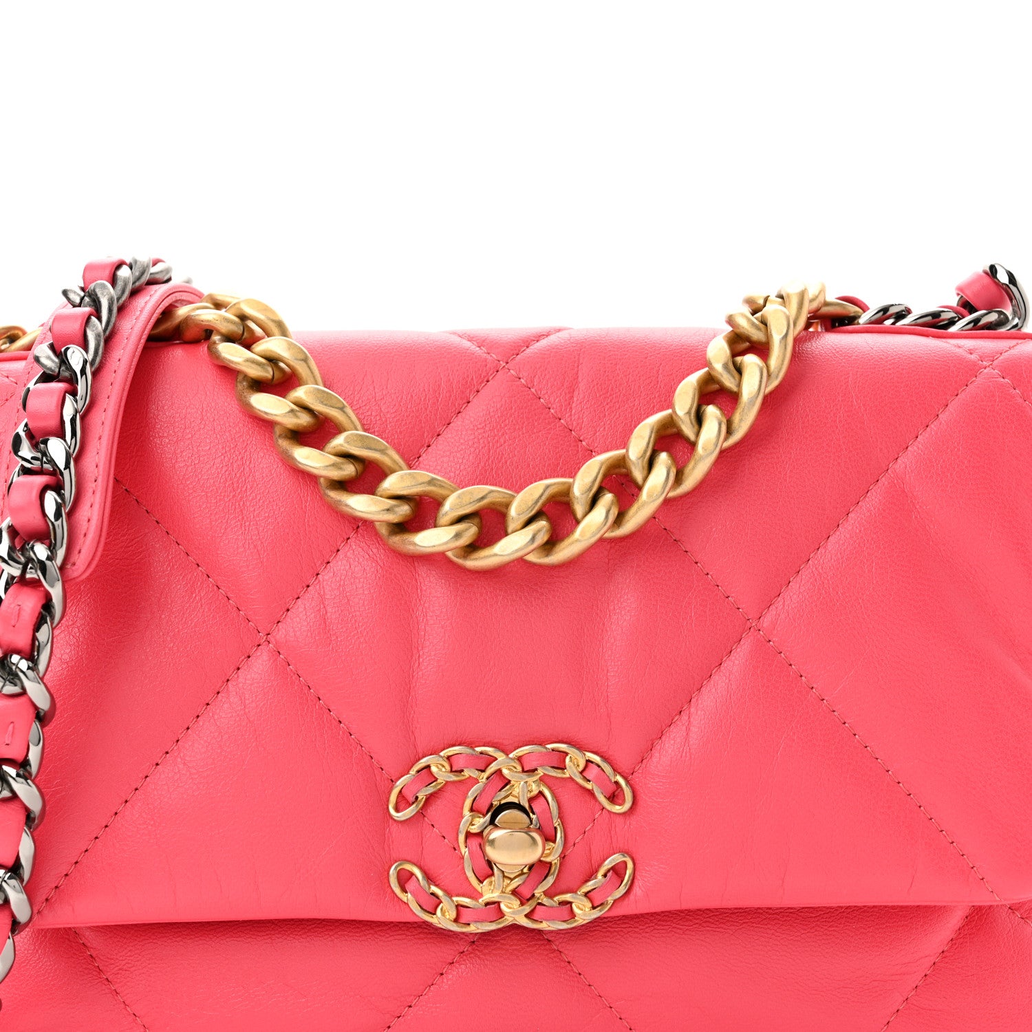Chanel Lambskin Quilted Medium Chanel 19 Flap Pink 8 of 10