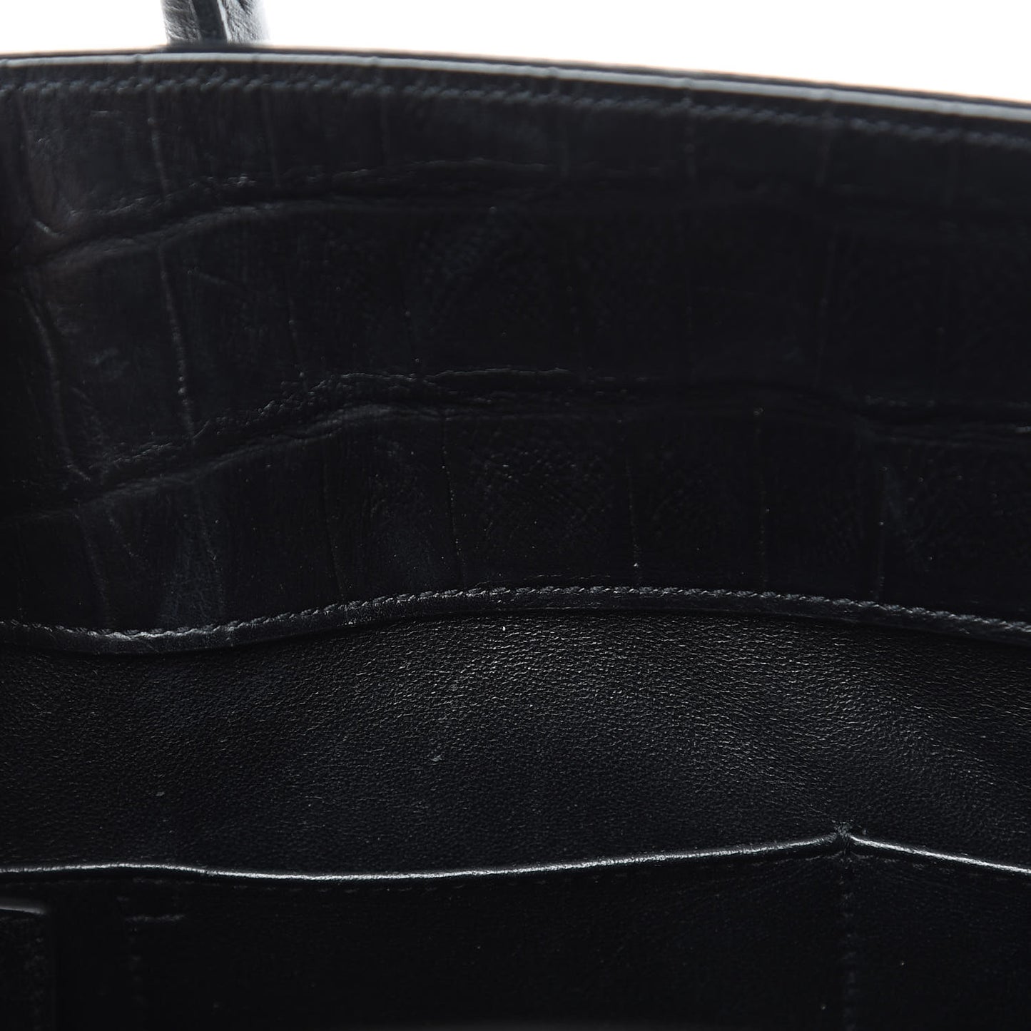 Calfskin Crocodile Embossed Small Sac de Jour Black