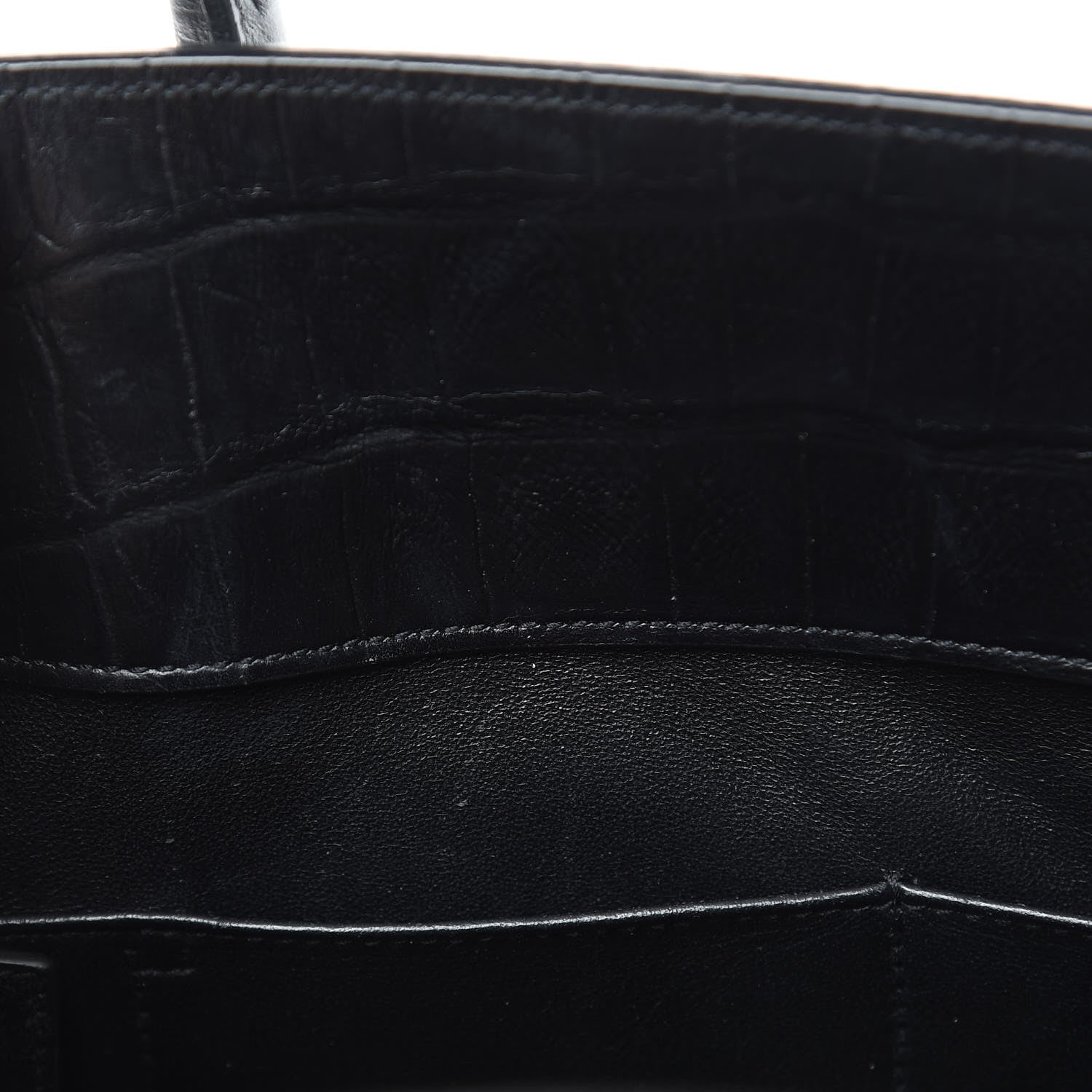Saint Laurent Calfskin Crocodile Embossed Small Sac de Jour Black 11 of 11