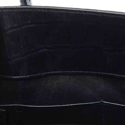 Saint Laurent Calfskin Crocodile Embossed Small Sac de Jour Black 11 of 11