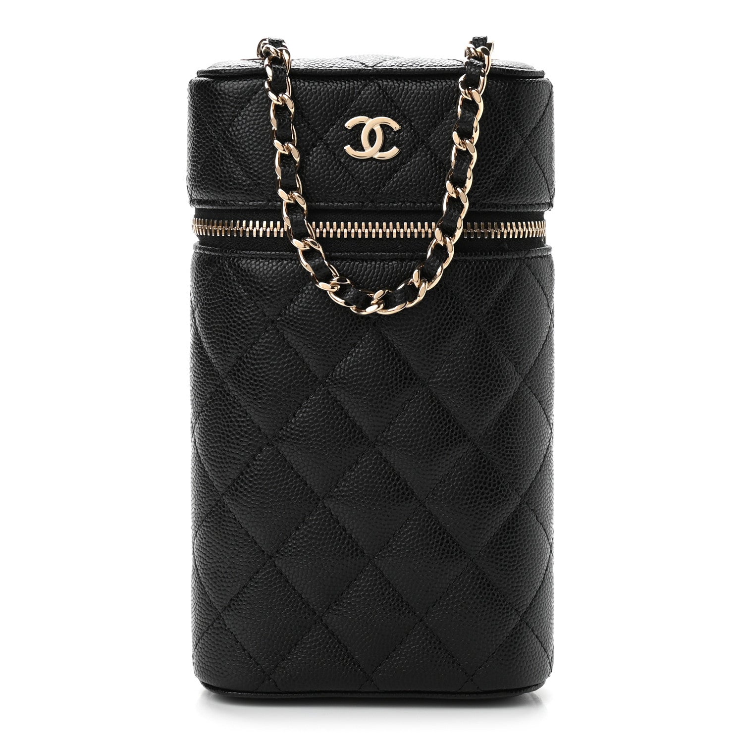 Chanel Caviar Quilted Phone Holder With Chain Black 1 of 11