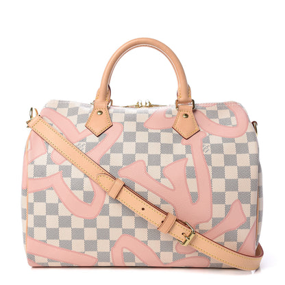 Louis Vuitton Damier Azur Tahitienne Speedy Bandouliere 30 Rose Ballerine 1 of 11