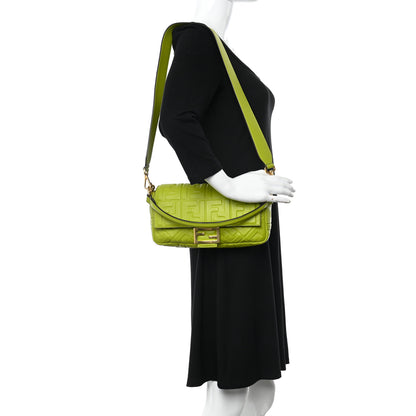 Fendi Nappa FF 1974 Embossed Baguette Wasabi 2 of 10