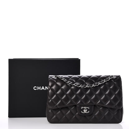 Chanel Lambskin Quilted Jumbo Double Flap Dark Grey 9 of 9