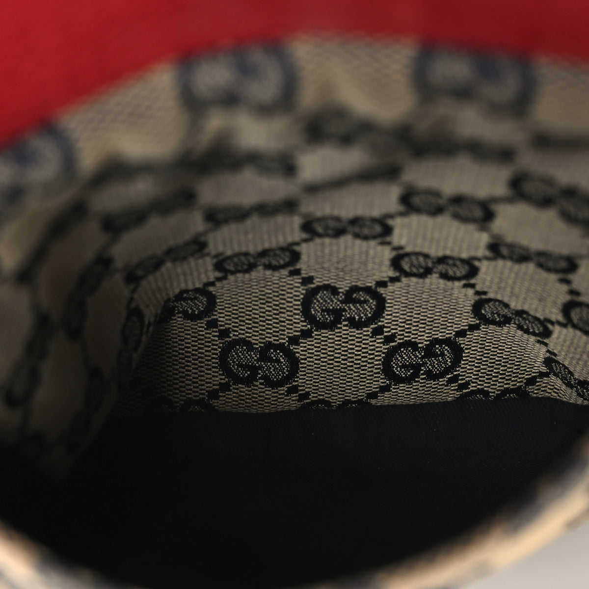 GG Monogram Web Double Pocket Belt Bag Navy Red