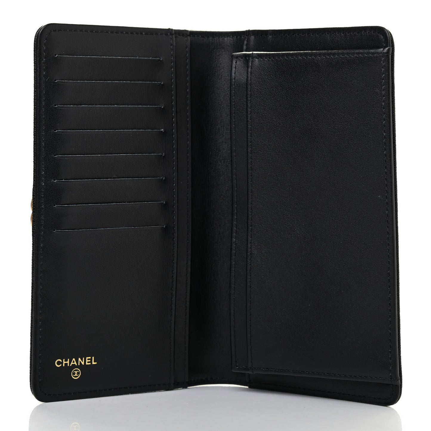 Caviar Quilted Boy Yen Wallet Black