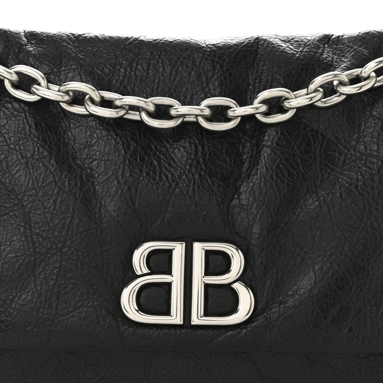Balenciaga Arena Calfskin Mini Monaco Chain Shoulder Bag Black 8 of 10