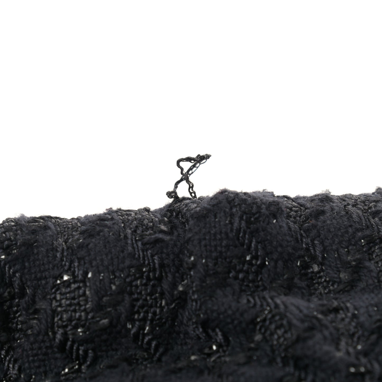 Tweed Boucle Knitting Bag Black