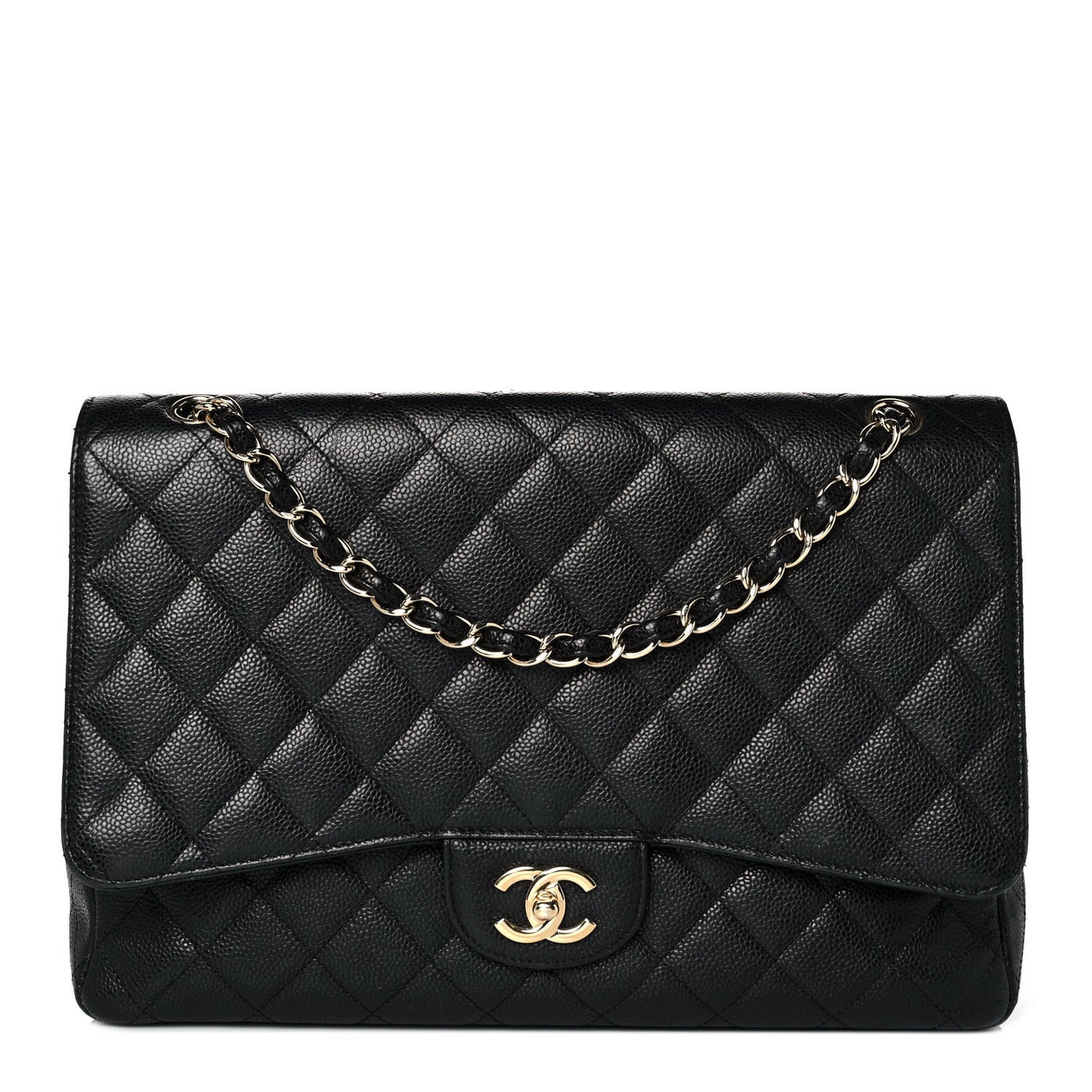 Caviar Quilted Maxi Single Flap Black