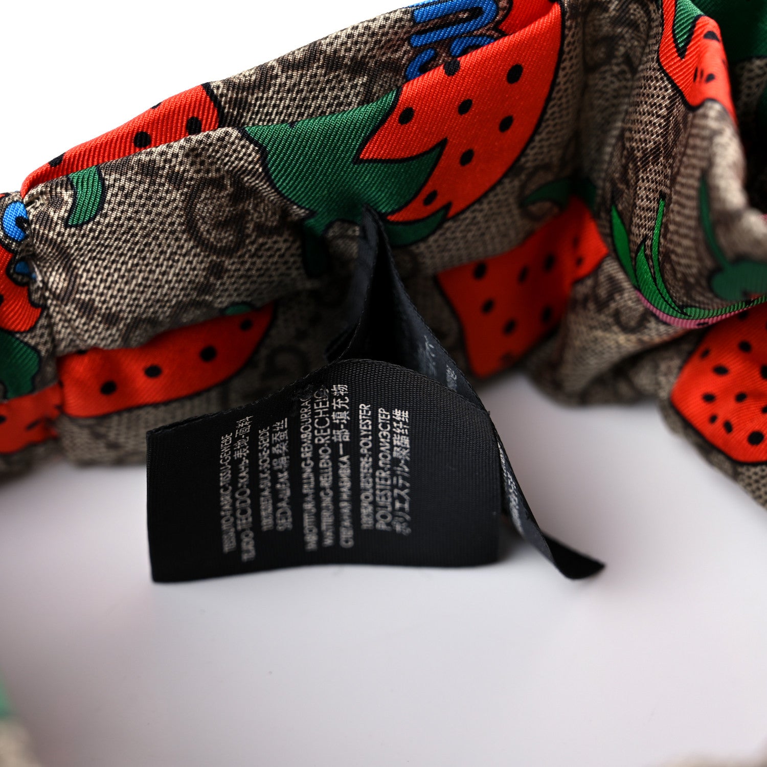 Gucci Silk Monogram Strawberry Print Headband M 4 of 5