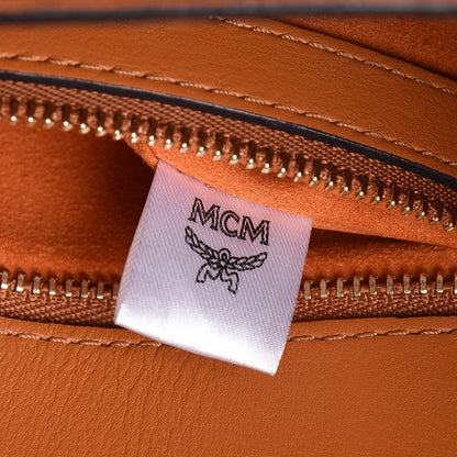 MCM Visetos Medium Patricia Pocket Satchel Cognac 8 of 10