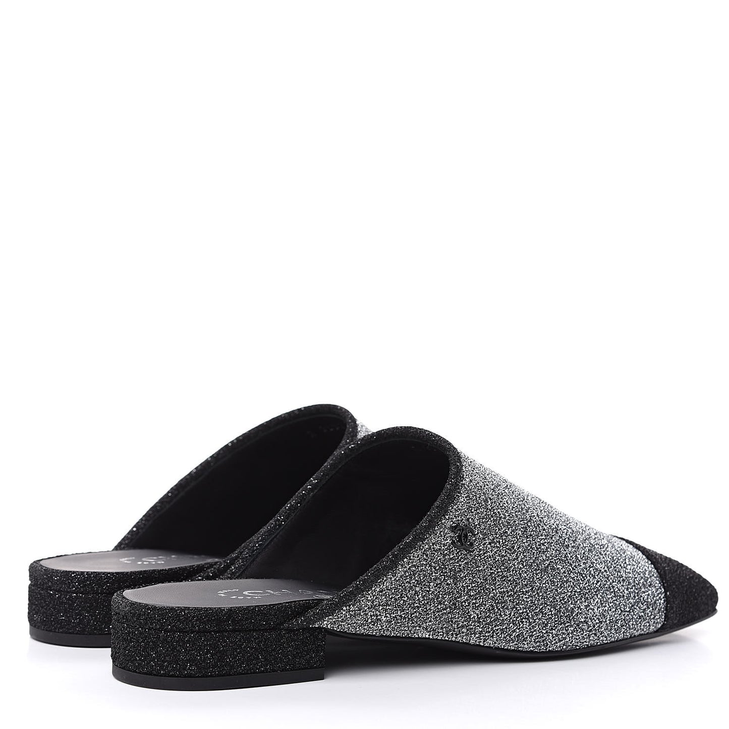 Fantasy Fabric Mules 38.5 Dark Silver Black