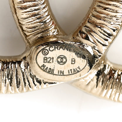 Chanel Crystal CC Earrings Gold 4 of 5