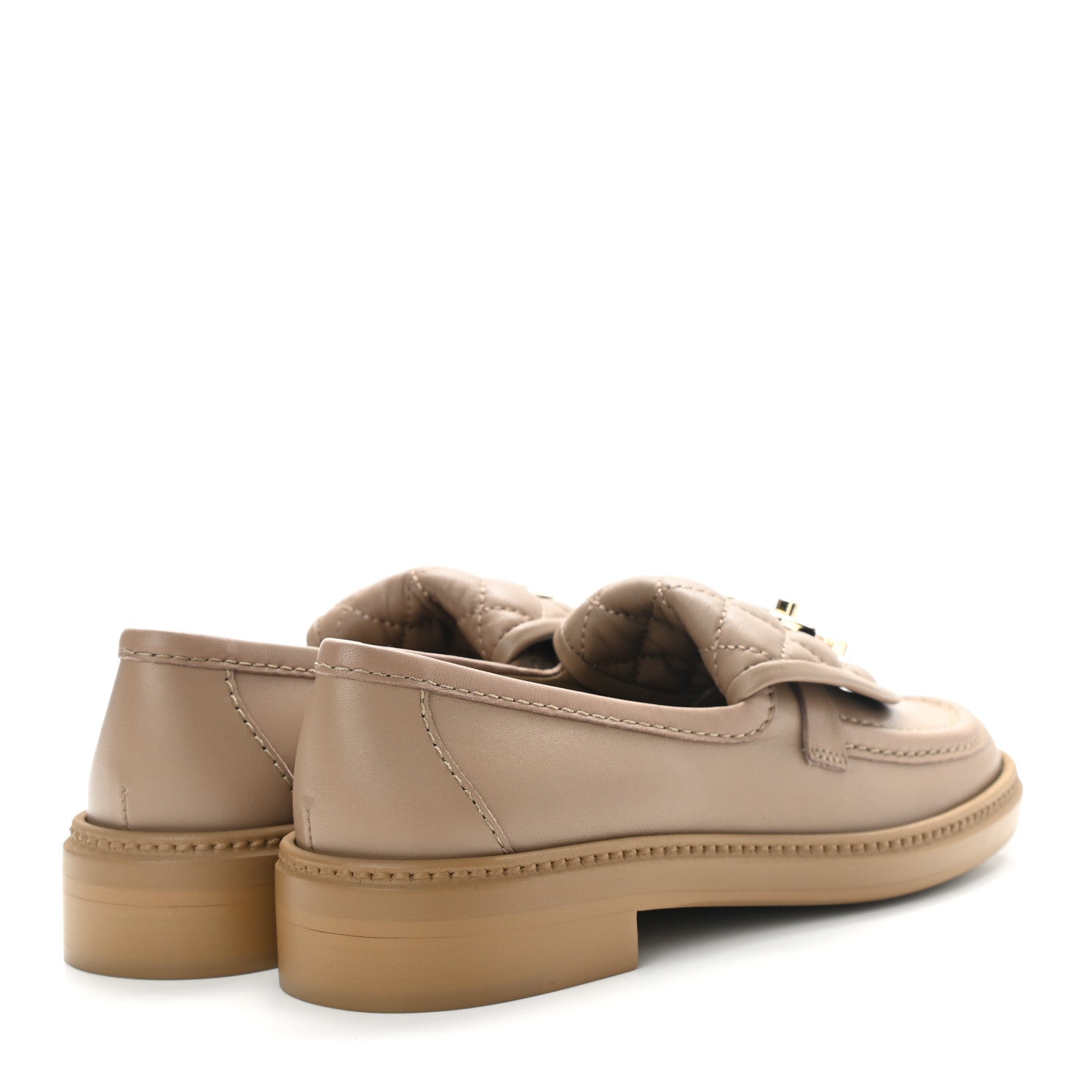 Chanel Lambskin Quilted CC Turnlock Loafers 35 Beige 4 of 8