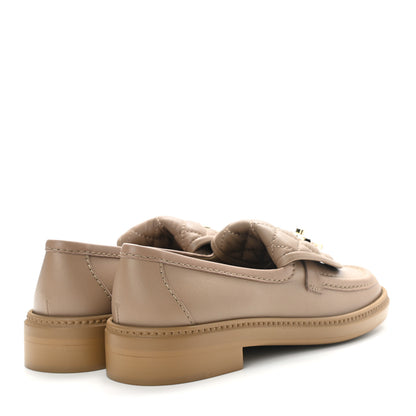 Chanel Lambskin Quilted CC Turnlock Loafers 35 Beige 4 of 8
