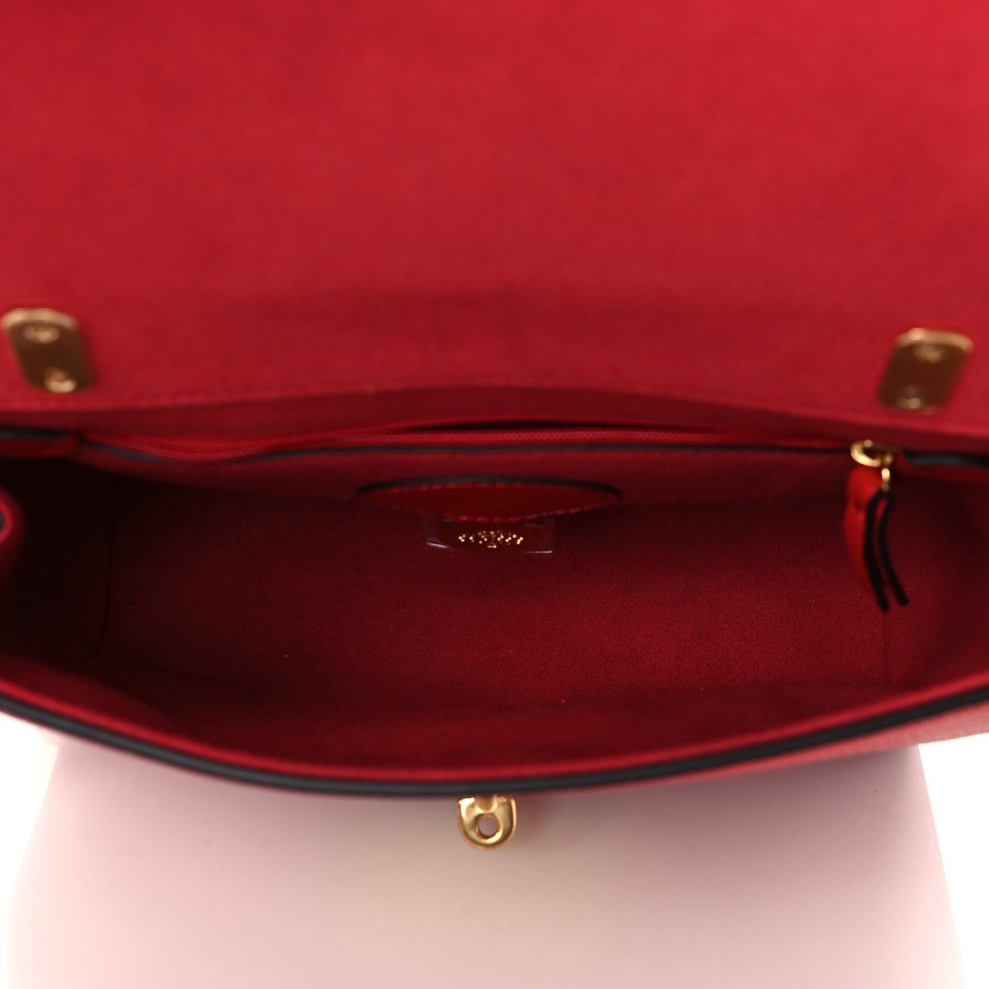 Glossy Goatskin Small Lily Flap Red