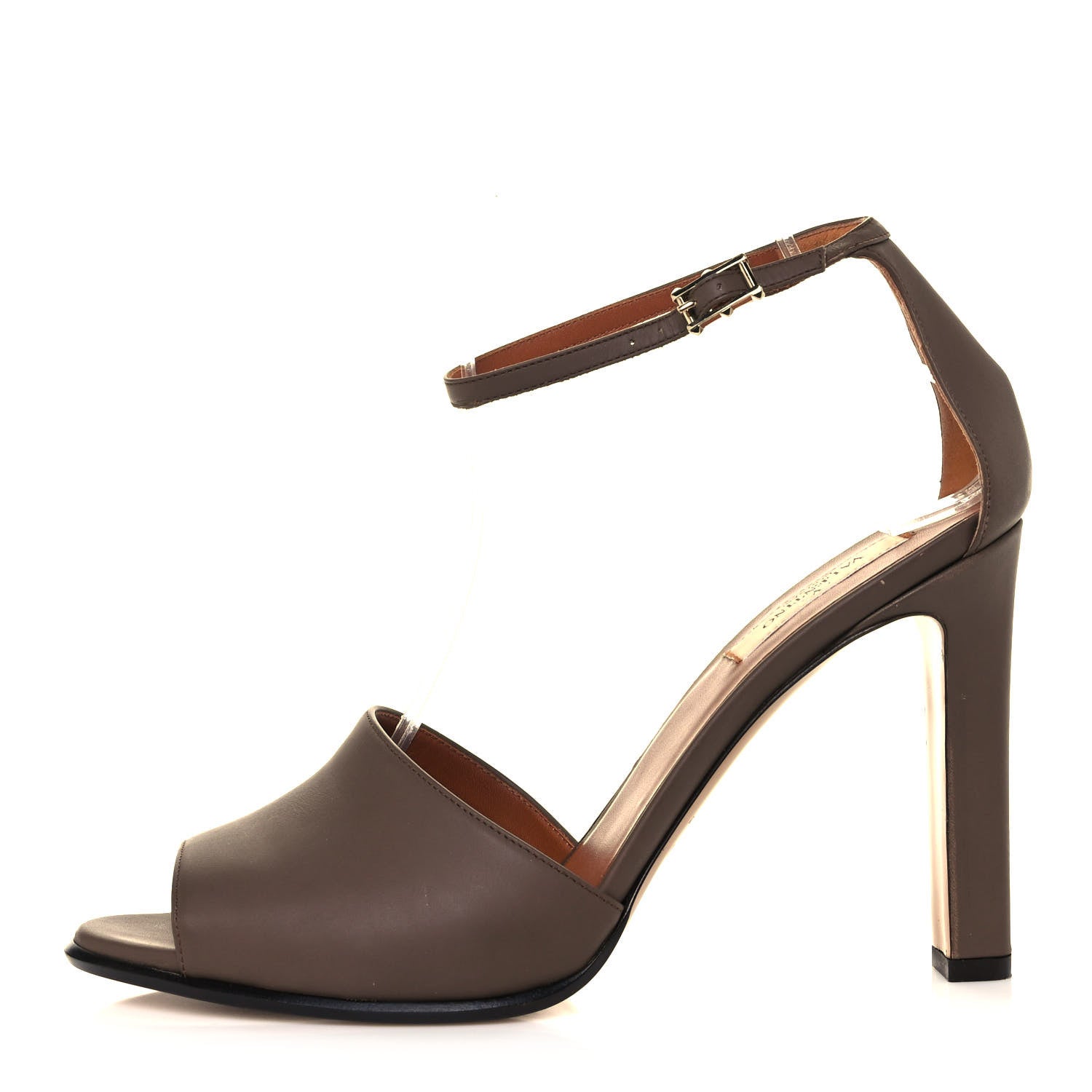 Valentino Garavani Calfskin Ankle Strap Sandals 41 Brown 1 of 11