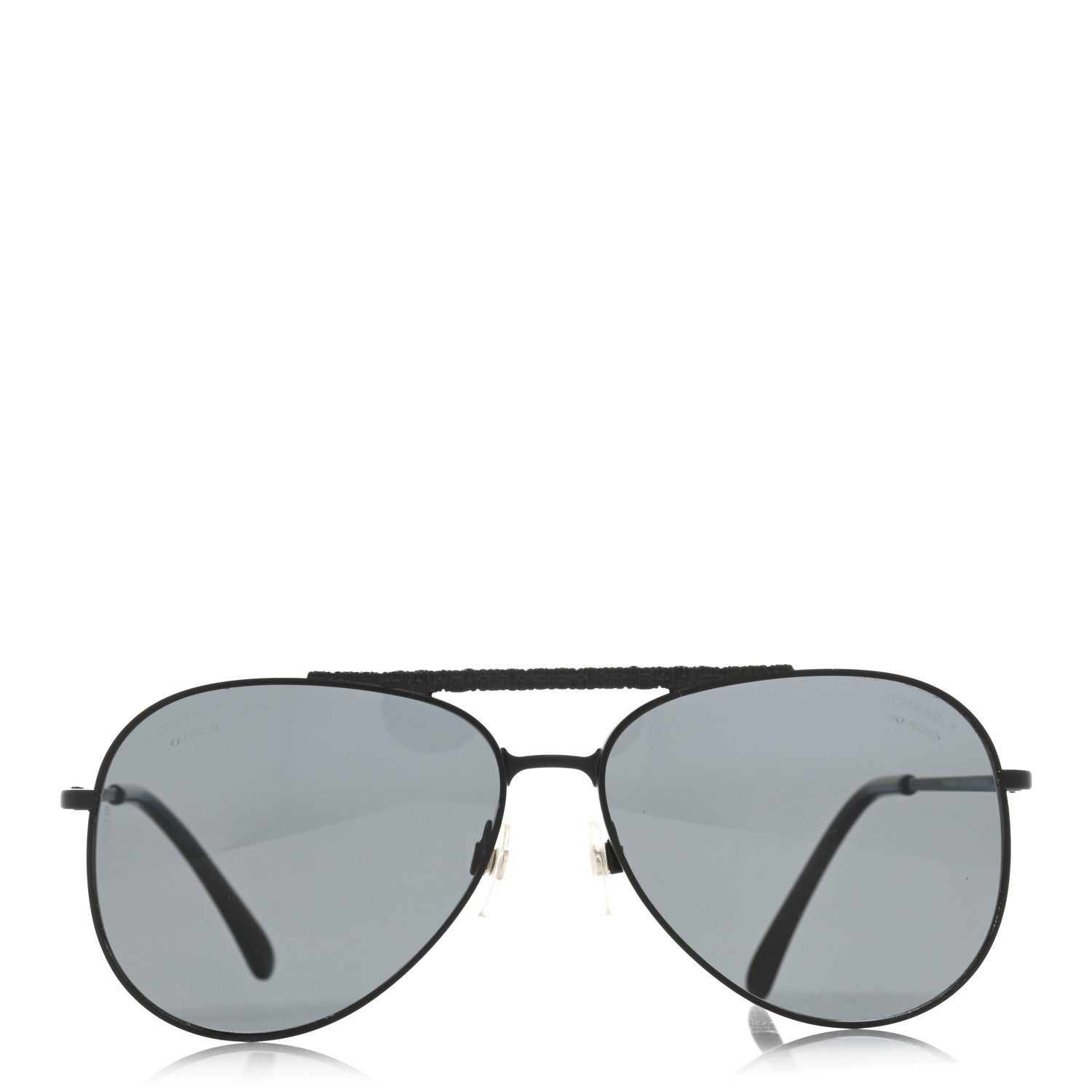 Chanel Metal Polarized Pilot Aviator Sunglasses 4231 Black 2 of 8