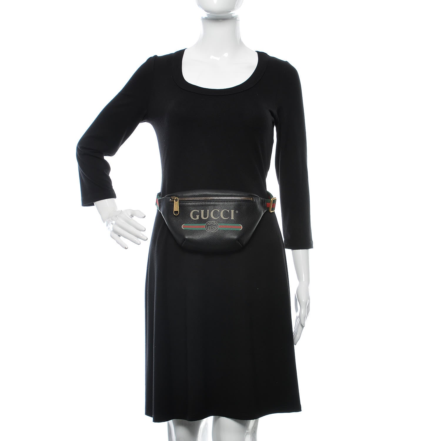 Gucci Grained Calfskin Small Logo Belt Bag Black 2 of 10