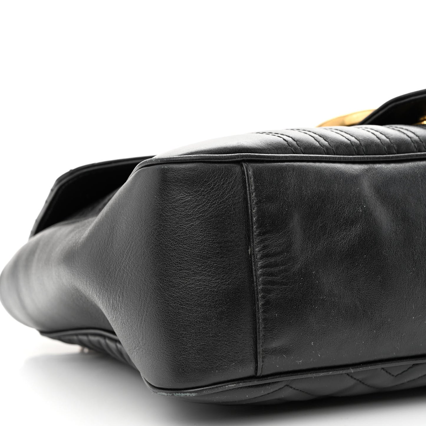 Calfskin Matelasse Large GG Marmont Shoulder Bag Black