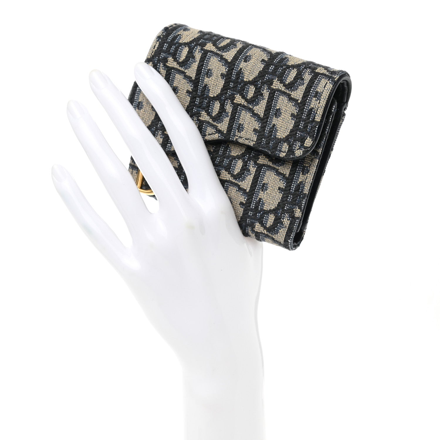 Christian Dior Oblique Saddle Lotus Wallet Blue 2 of 9