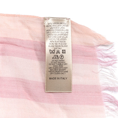 Burberry Silk Wool Gauze Giant Check Scarf Pink 5 of 5
