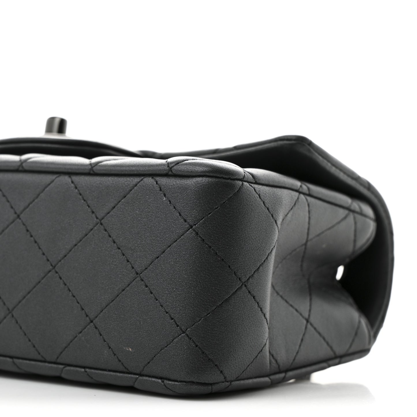 Lambskin Quilted Mini Rectangular Flap So Black