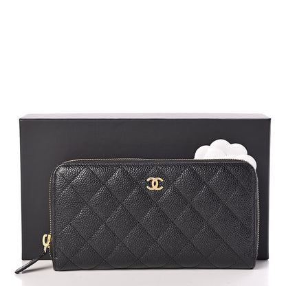 Chanel Caviar Quilted Large Gusset Zip Around Wallet Black 9 of 9