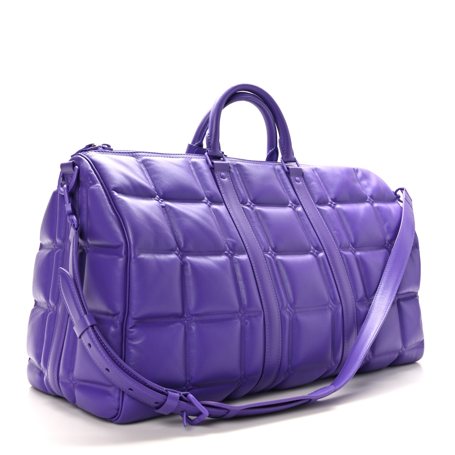 Louis Vuitton Calfskin Puffy Keepall 50 Bandouliere Violet 2 of 9