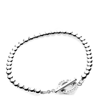 Tiffany Sterling Silver 4mm Beads Toggle Bracelet 1 of 3
