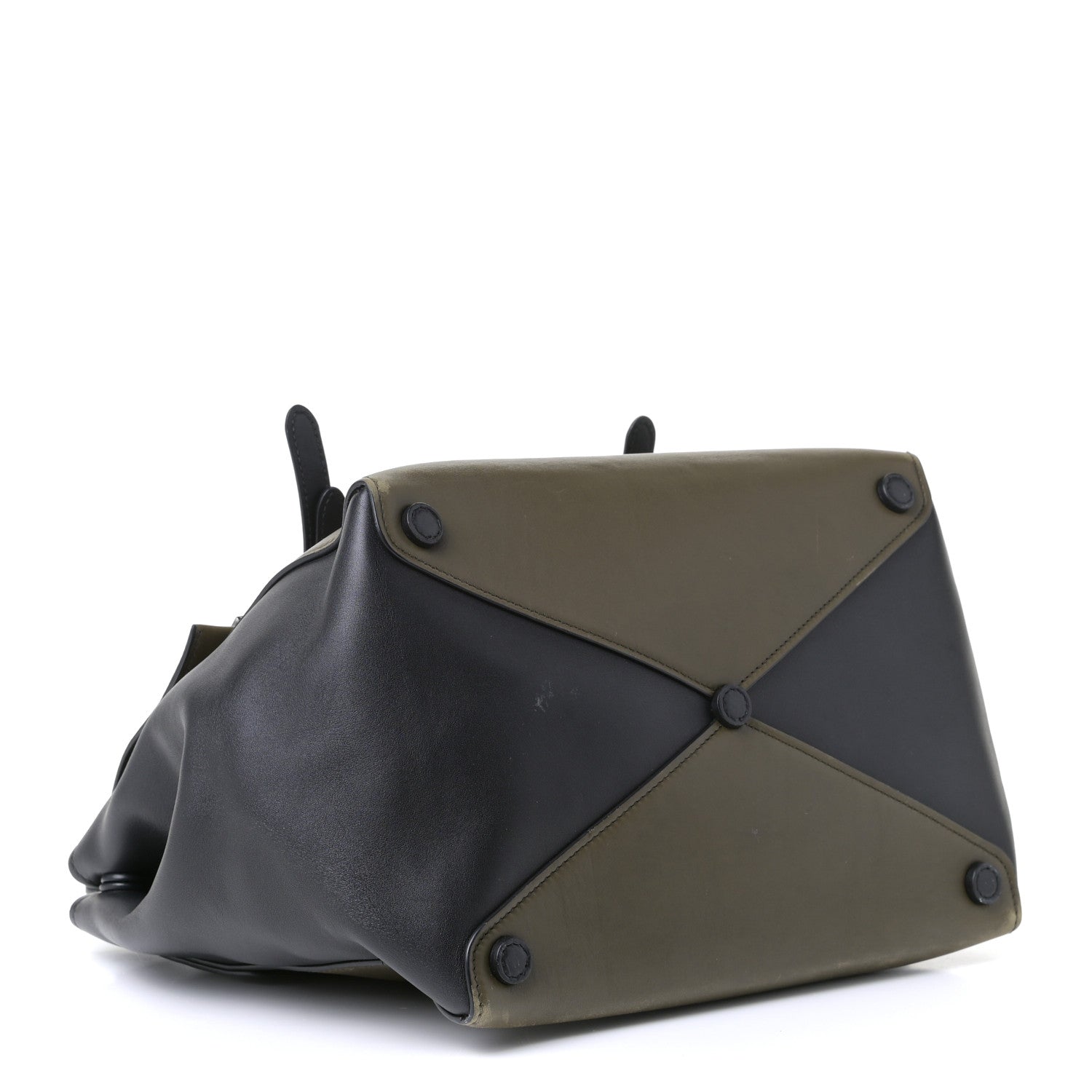 Prada City Calfskin Convertible Top Handle Tote Militare Green Black 3 of 10