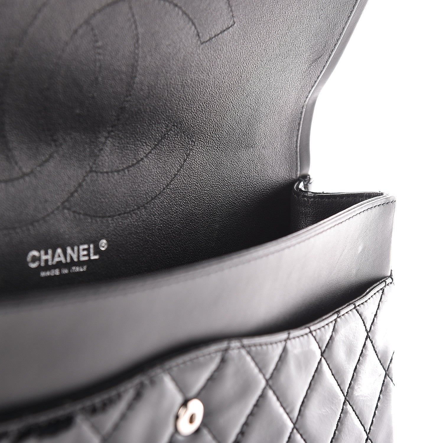 Chanel Distressed Patent Quilted 2.55 Reissue 227 Flap Black 8 of 16
