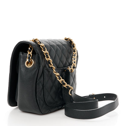 Chanel Grained Calfskin Quilted Messenger Flap Black 3 of 10