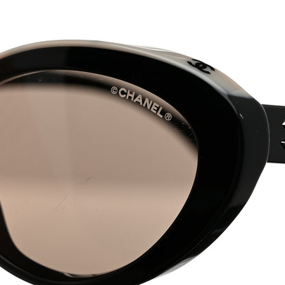 Chanel Acetate Oval Sunglasses 5416 Black Beige 7 of 9