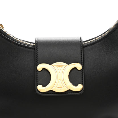 Celine Smooth Calfskin Medium Strap Ava Triomphe Shoulder Bag Black 7 of 9